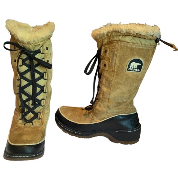Sorel Women's Torino High Winter Boots Tan/ Black Size 7 - Picture 2 of 9